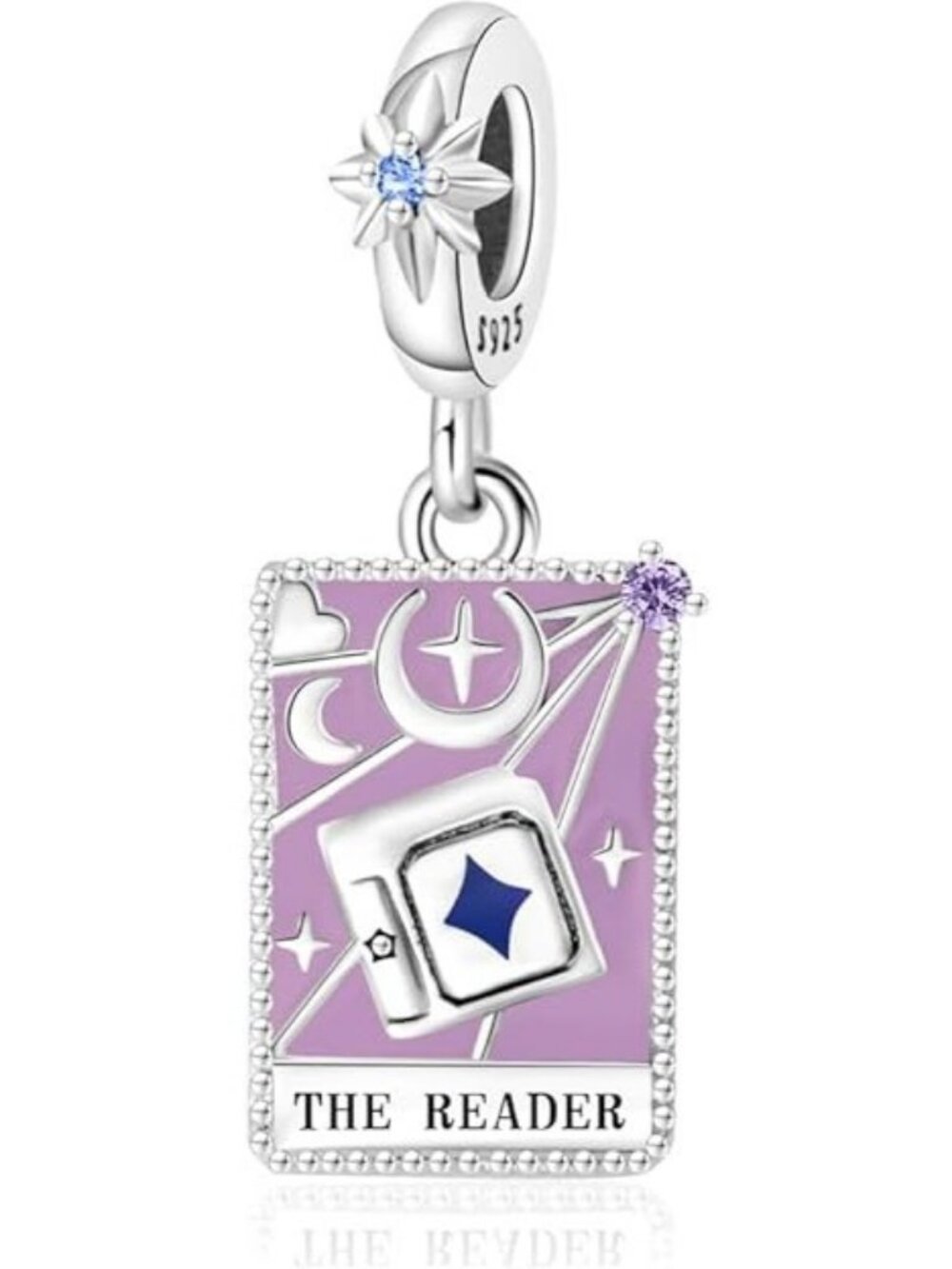 Tarot Cards Reader Dangle Charm 925 Sterling Silver Charm